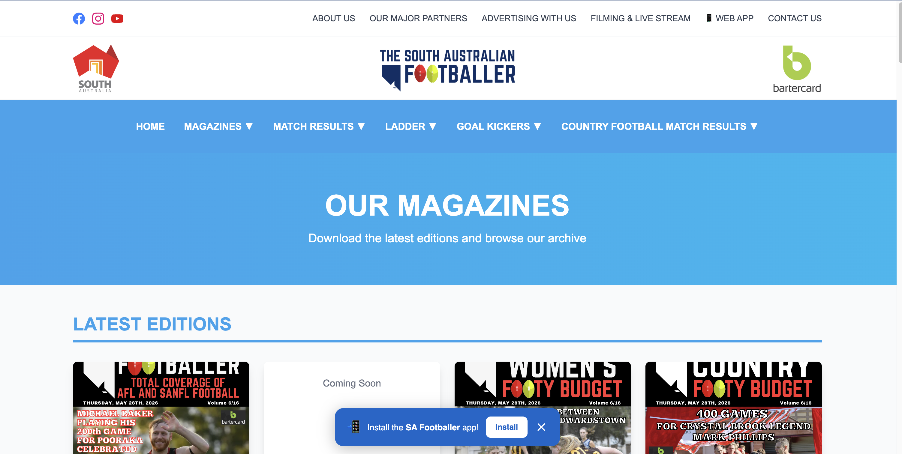 Safootballer Sports Magazine Automation interface preview