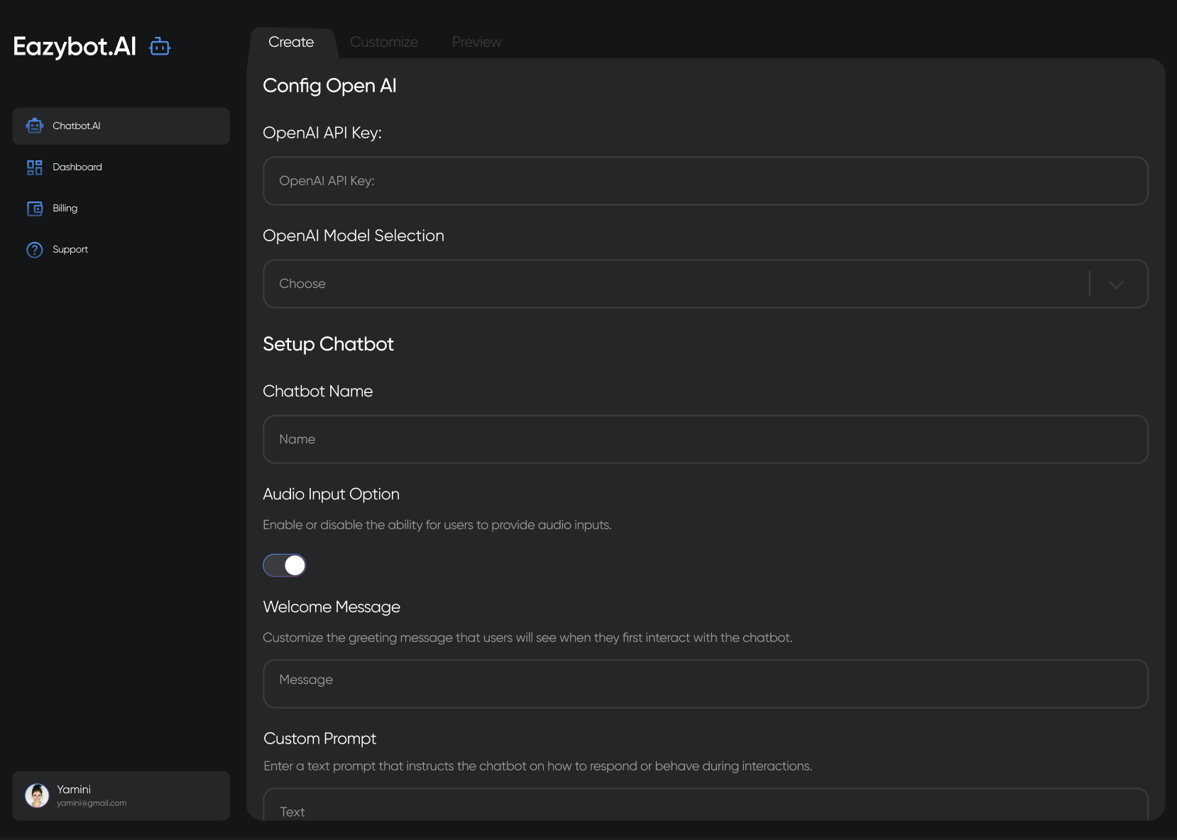 EazyBot.AI project view 5