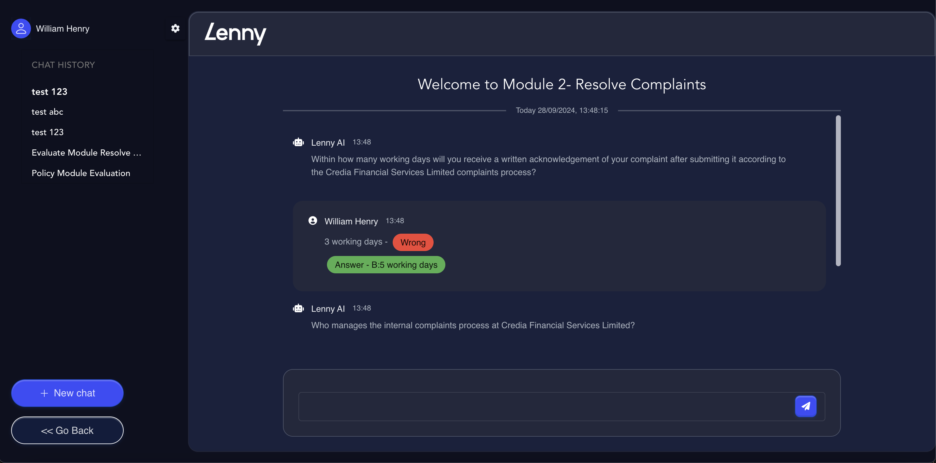Lenny AI – Internal Knowledge & Training Assistant project view 3