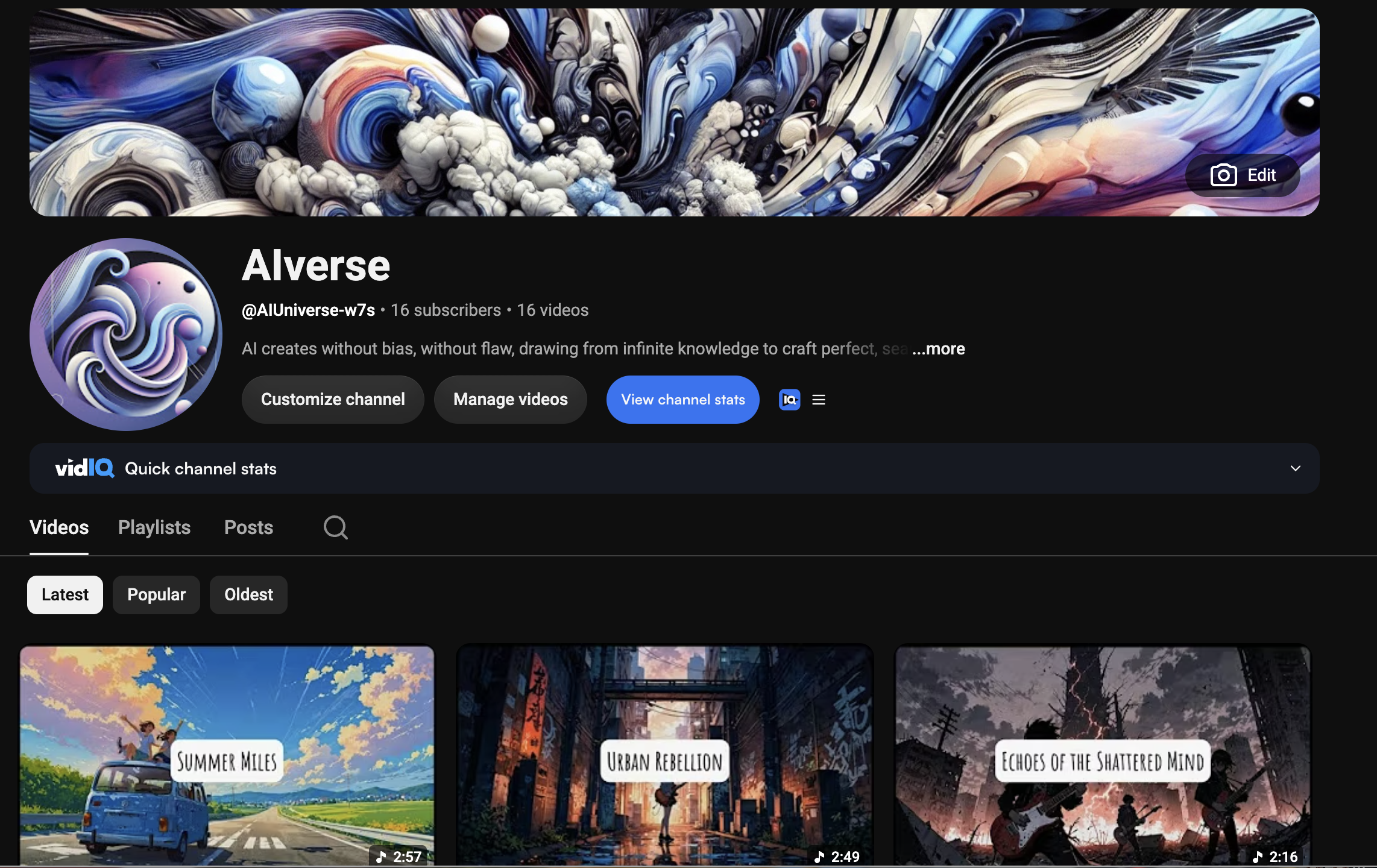 AIverse – YouTube Channel Automation interface preview