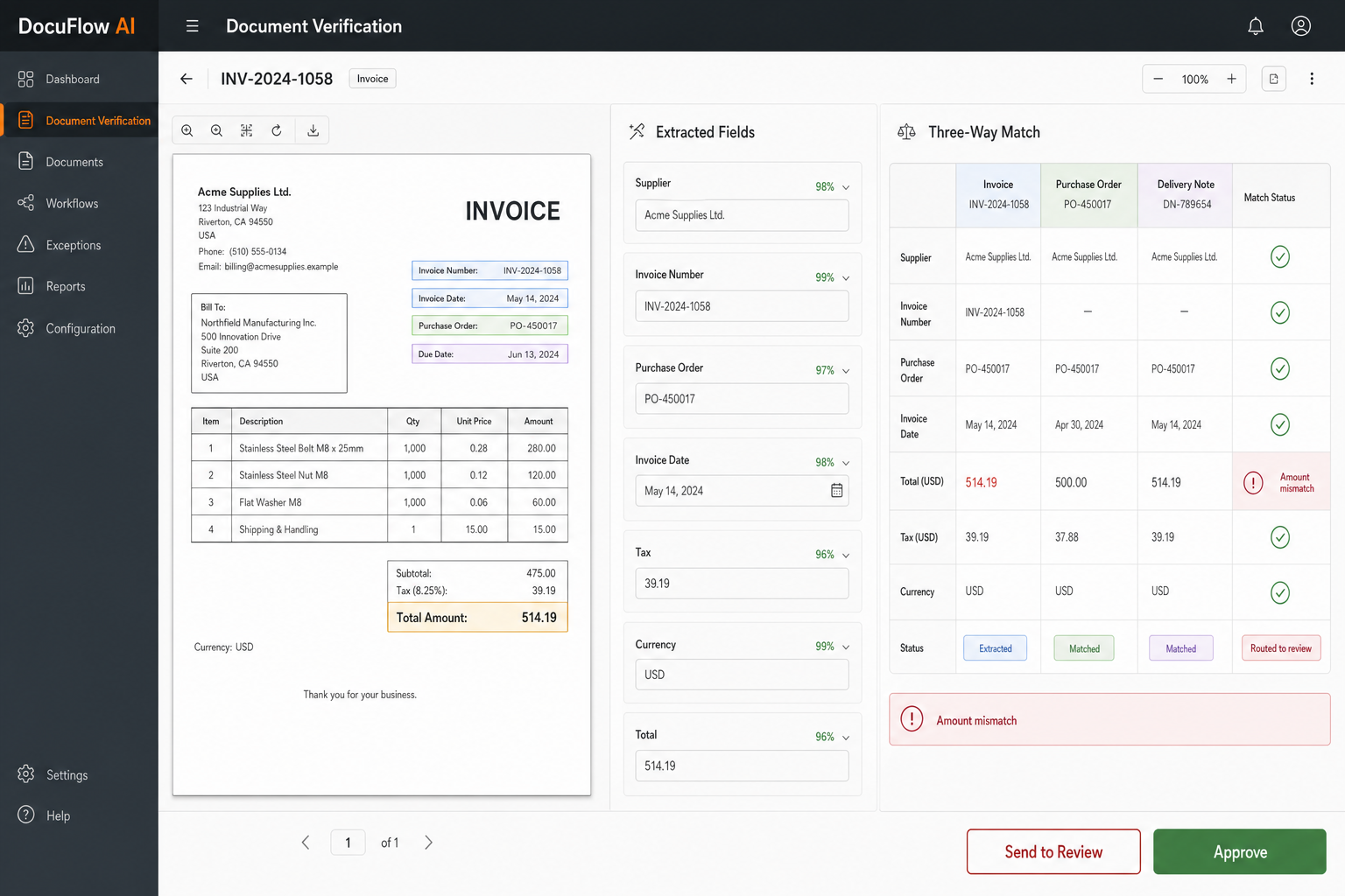DocuFlow AI project view 2