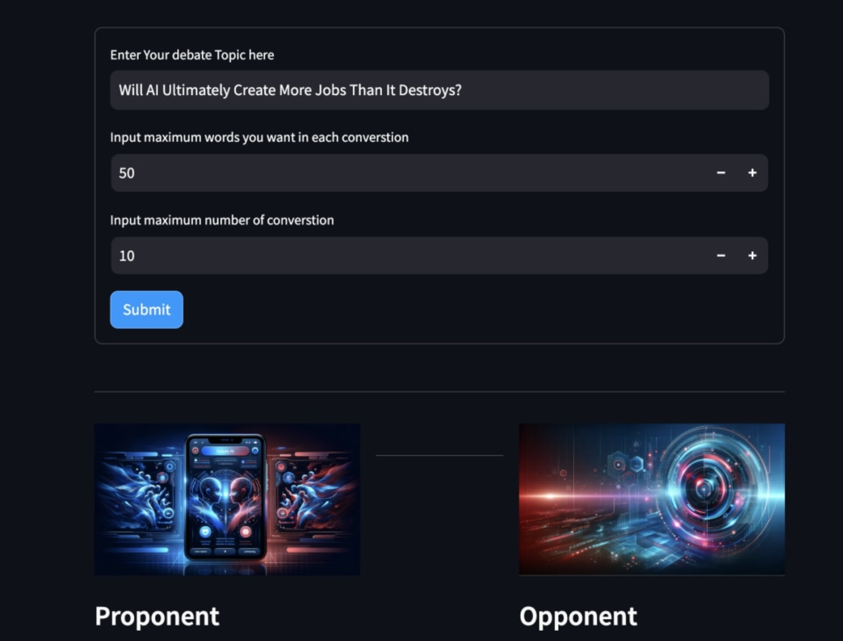Debate Companion – AI-Powered Debate Simulator project view 2