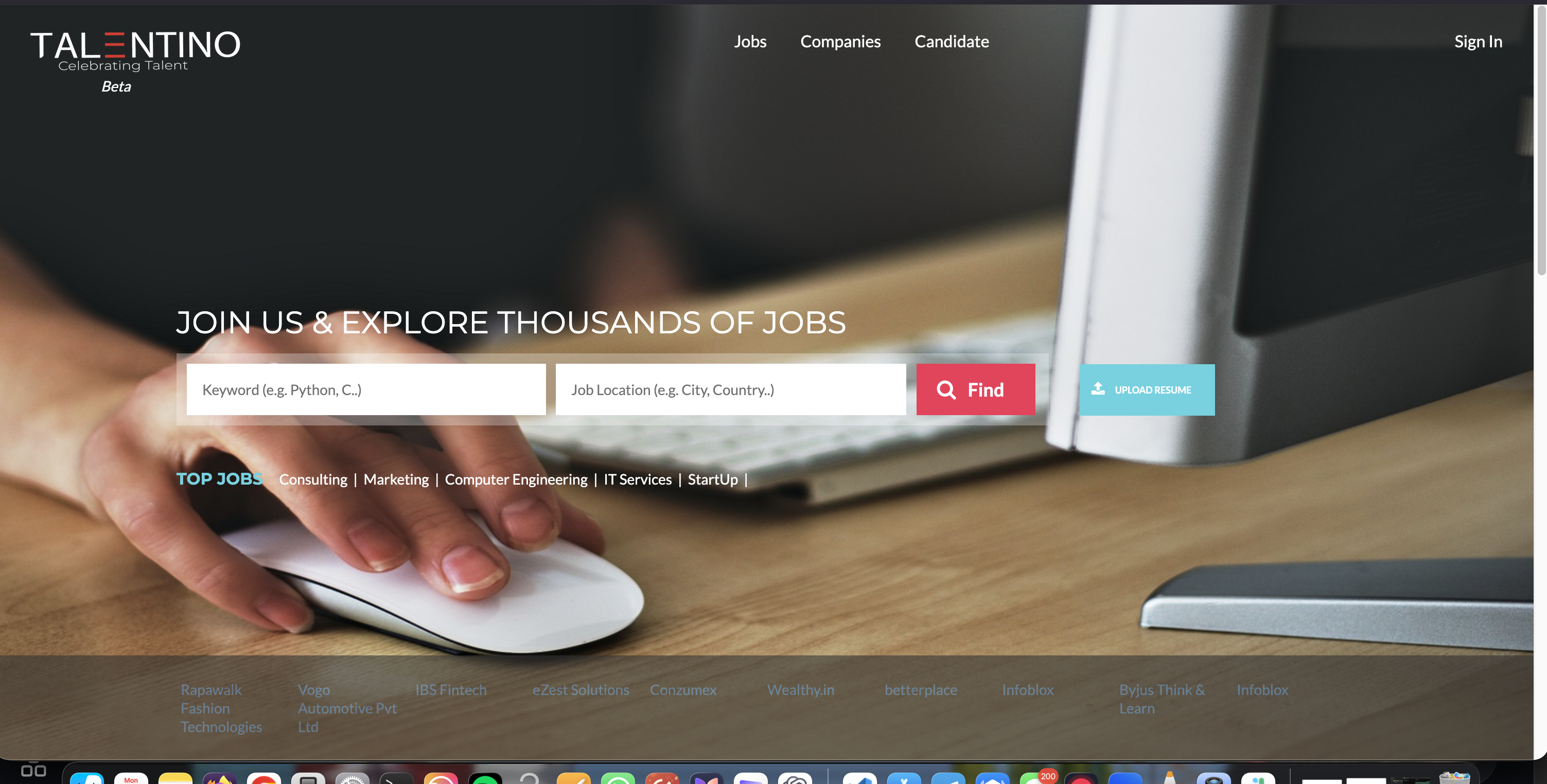 Talentino AI – Resume Parsing Model interface preview