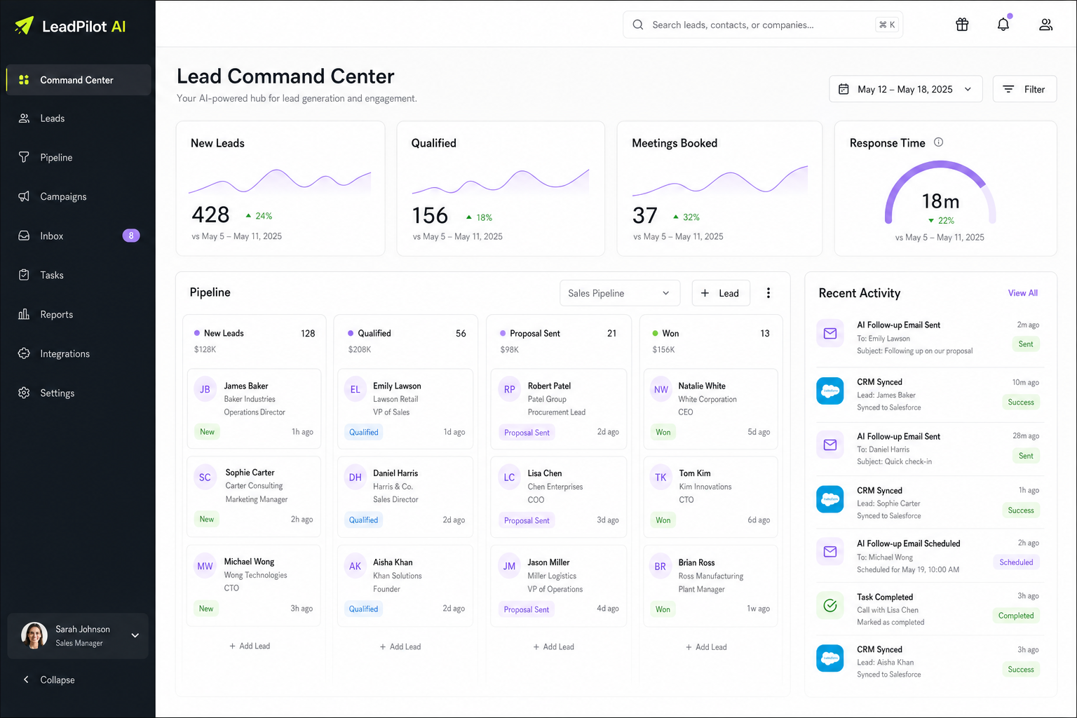 LeadPilot interface preview