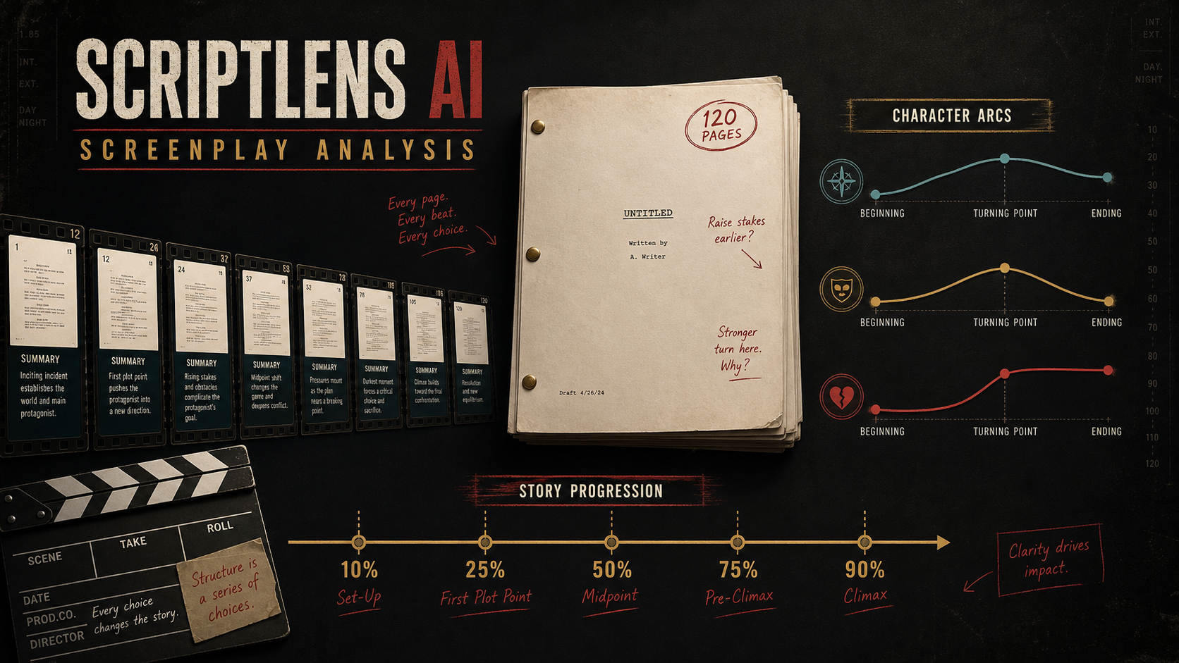ScriptLens AI – Screenplay Analysis Platform interface preview