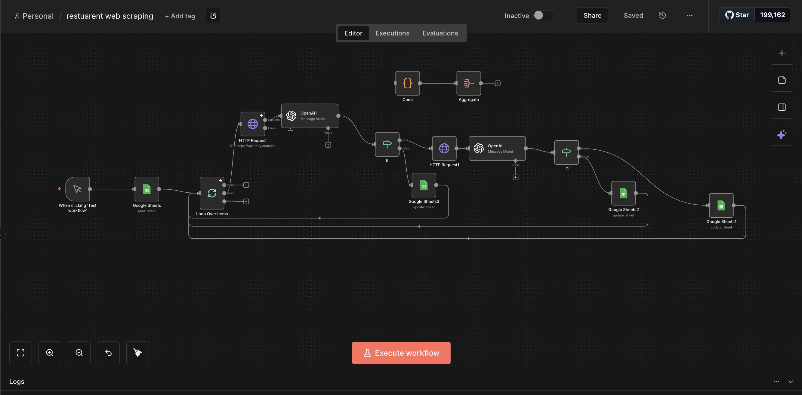 RestaurantProspect Flow – Lead Filtering & Lemlist Routing project view 3