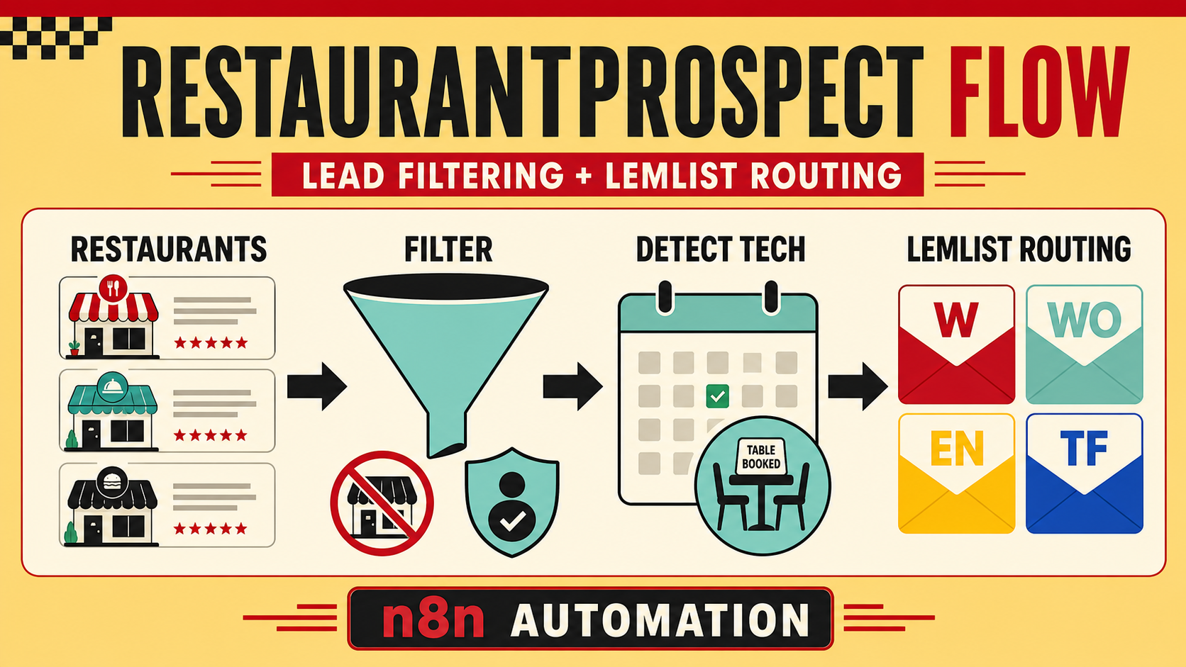 RestaurantProspect Flow – Lead Filtering & Lemlist Routing interface preview