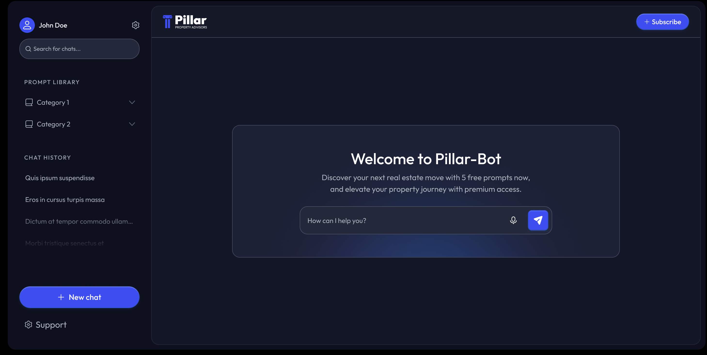 Pillar Property Advisors – AI Real Estate Assistant project view 4